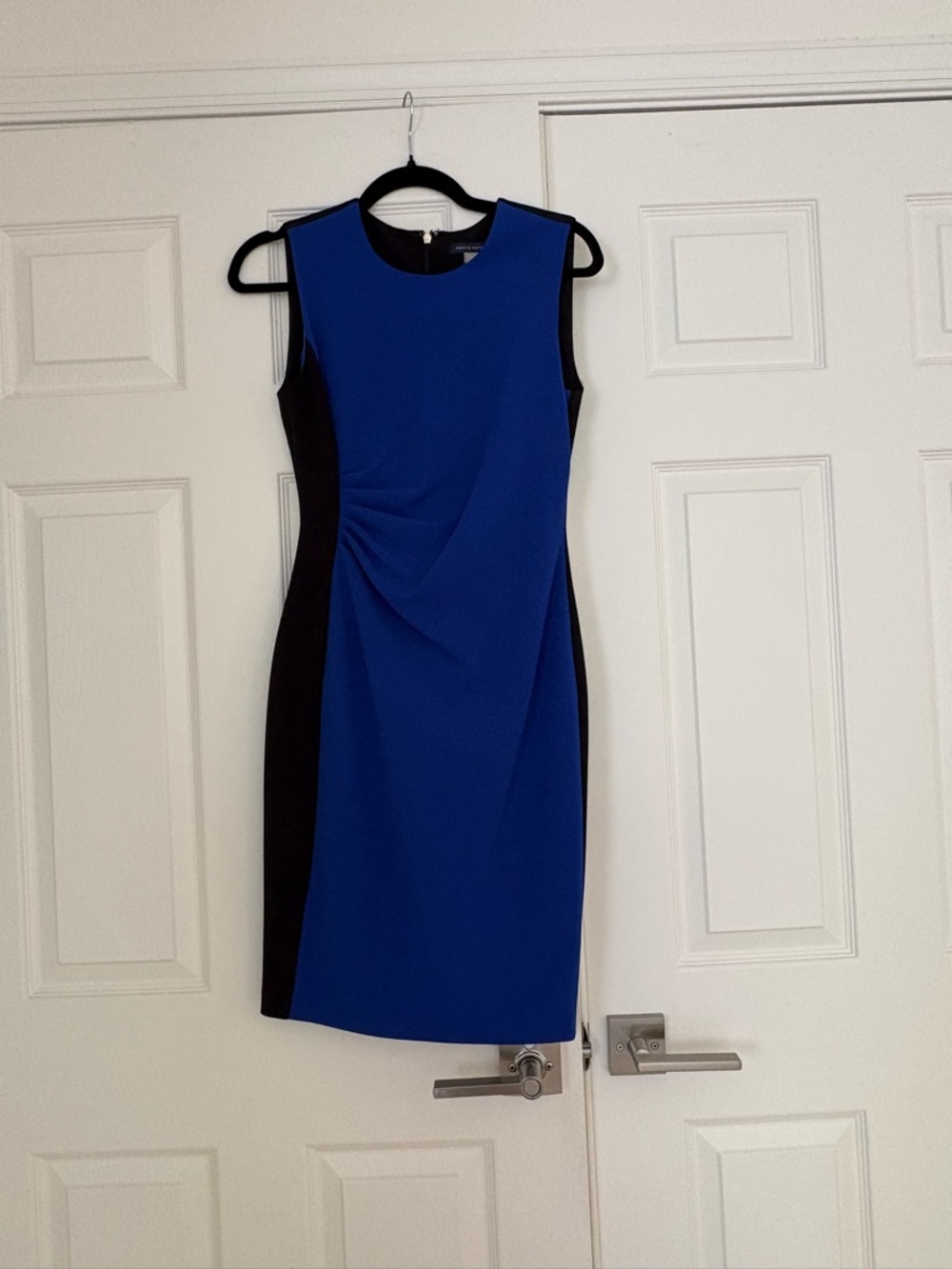 Tommy Hilfiger Royal Blue and Black Sleeveless Sheath Dress